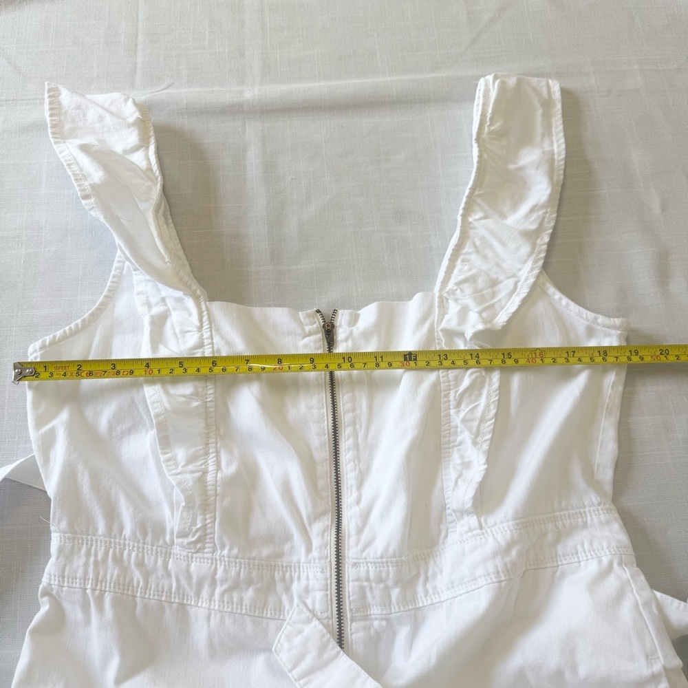 Free People Sun Valley Wide-Leg Jumpsuit w/Ruffles in Ivory White Size 12 - Picture 10 of 16